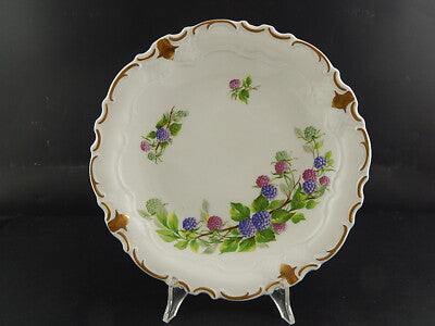 PREZIOSO ROCAILLE PORCELLANA VEB REICHENBACH PIATTO TORTA VASSOIO CON LE MORE