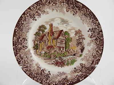 ANTICO PIATTO PORCELLANA 1891 J. & C. MEAKIN ROMANTIC ENGLAND HUDDINGTON COURT