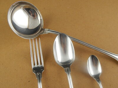 PREZIOSO ANTICO SERVIZIO POSATE TAVOLA ARGENTATE ARGENTAL 84 GR ARGENTO 37 PEZZI