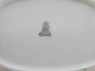 VINTAGE ELEGANTE VASSOIO RAVIERA PORCELLANA HEINRICH &CO SELB BAVARIA ANMUT