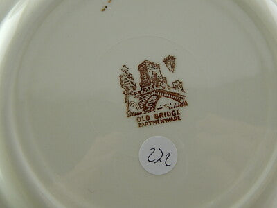 ANTICO RARO PIATTO SEMI PORCELLANA INGLESE OLD BRIDGE EARTHENWARE COLLEZIONE 272