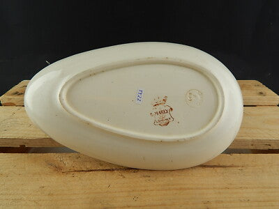 ANTICA RARA SALSIERA CERAMICA TERRE DE FER LONGWY MODELLO MARLY FRANCE 1800