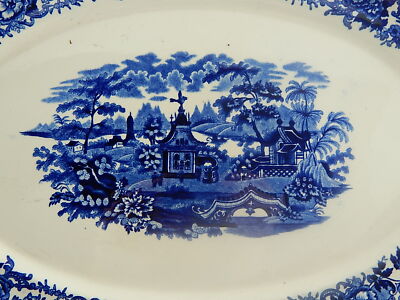 ANTICO VASSOIO RAVIERA DECORO CHINESE BIANCO BLU SOC CERAMICA RICHARD MILANO