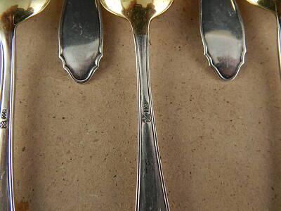 12 ANTICHI ART DECO PREZIOSI ORIGINALI CUCCHIAINI ARGENTO VERMEIL PUNZONE 800