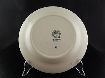 VINTAGE PIATTO FONDO CERAMICA NICE MONDOVI' BIANCO BLU COLLEZIONE SHABBY CHIC