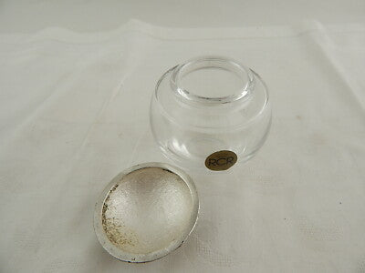 BOCCIA CRISTALLO RCR CON COPERCHIO ARGENTO PLACCATO CESELLATO A MANO SHERATON