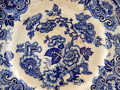 ANTICO 1930 RARO PIATTO CERAMICA RICHARD MILANO DECORO JAPON BIANCO BLU #3116