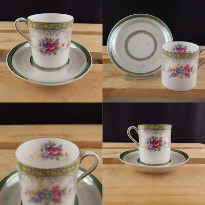 ANTICO MIX&MATCH PORCELLANA TAZZA GEORGIAN SHELLEY PIATTINO A LUSTRO COLLEZIONE