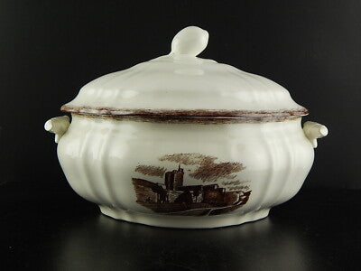 ANTICA ZUPPIERA CENTROTAVOLA CERAMICA RICHARD TORRE SAN PANCRAZIO CASTEL NUOVO..