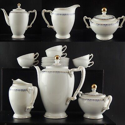 VINTAGE SERVIZIO CAFFÈ PORCELLANA BIANCA HEINRICH &CO SELB BAVARIA CHRISTINE