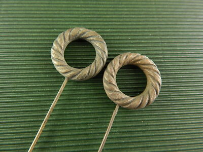 ACCESSORI ABBIGLIAMENTO ART DECO ANTICA COPPIA SPILLONI PER CAPPELLO #4915