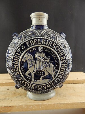 VINTAGE FIASCA VIANDANTE CERAMICA COLLEZIONE PUBBLICITARIO BASEL BIETER KIRSCH