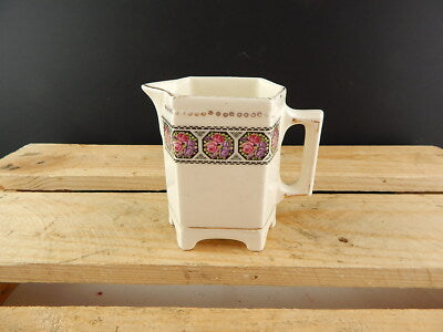 ANTICA ORIGINALE LIBERTY LATTIERA BRICCO CERAMICA DECORATA CON ROSE LUISE