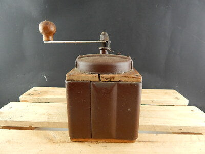VINTAGE RARO ICONICO MACINA CAFFE' PEUGEOT FRERES LEGNO E LATTA COFFEE GRINDER