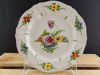 ANTICO 1946 PIATTO PIANO CERAMICA IMOLA TECNICA E DECORO SETTECENTO ITALIANO #10