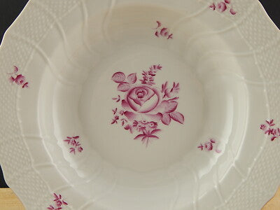 PIATTO FONDO ANTICO PORCELLANA HEREND HUNGARY PORCELAIN DECORATO A MANO LE ROSE