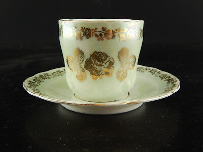 ANTICA TAZZINA CAFFE' TIELSCH ALTWASSER DECORO PERLACEO ORO ZECCHINO FINE 1800 #