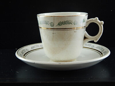 ANTICO SET TAZZA+PIATTINO FINE 800 PORCELLANA CERAMICA RICHARD MILANO COLLEZIONE