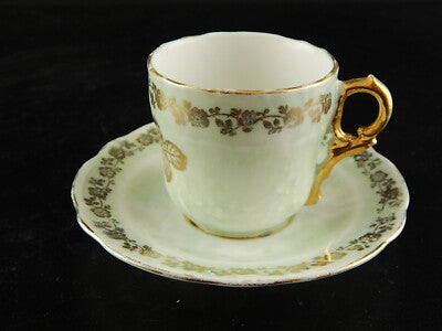 ANTICA TAZZINA CAFFE' TIELSCH ALTWASSER DECORO PERLACEO ORO ZECCHINO FINE 1800