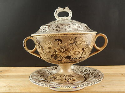 DAVENPORT 1805 ANTICA PREZIOSA POTTERY CERAMICA TAZZA PUERPERA ZUPPIERA EGOISTE