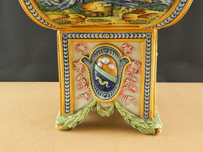 PREZIOSO CENTROTAVOLA FAUNI MASCHERONI CERAMICA LA COLONNATA S.FIORENTINO