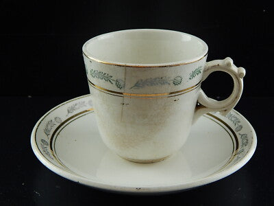 ANTICO SET TAZZA+PIATTINO FINE 800 PORCELLANA CERAMICA RICHARD MILANO COLLEZIONE