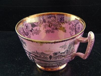 DAVENPORT 1830 ANTICA PREZIOSA POTTERY CERAMICA TAZZA COLLEZIONE LUSTRO DURHAM