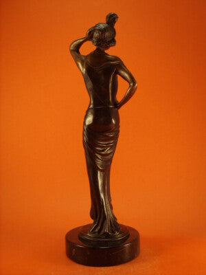 ANTICA STATUINA IN BRONZO BALLERINA DI CHARLESTON