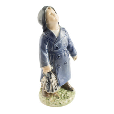 STATUINA PORCELLANA ROYAL COPENHAGEN "Bambino con Ombrello" 3556 ORIGINALE PRIMA
