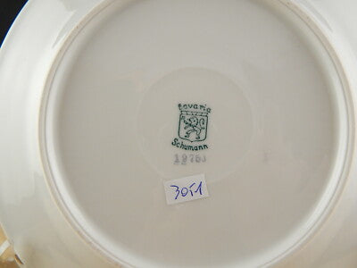 ANTICO PREZIOSO PIATTO SCHUMANN BAVARIA PORCELLANA BIANCA DECORO ORO IMPERO