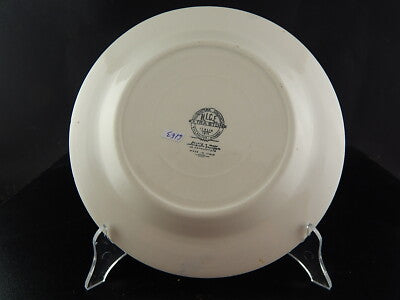 VINTAGE PIATTO FONDO CERAMICA NICE MONDOVI' BIANCO BLU COLLEZIONE SHABBY CHIC