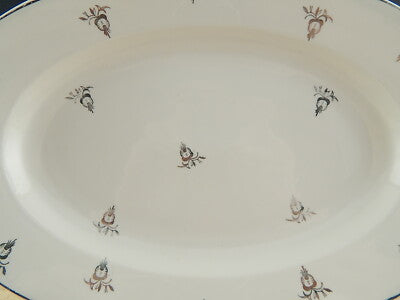 ANTICO ART DECO PIATTO OVALE PORCELLANA ARGENTO VERBANO LAVENO 1935 ANDLOVITZ