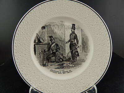 ANTICO COLLEZIONE ORIGINALEPIATTO PARLANTE MILITARE CERAMICA FRANCESE 1800 #6778
