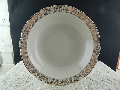 ANTICA RARA CIOTOLA INSALATIERA CERAMICA SARREGUEMINES DIGOIN 1920 ORO ZECCHINO