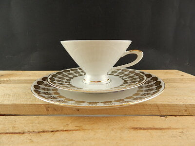 VINTAGE TRIO PORCELLANA TAZZA 2 PIATTINI WINTERLING BAVARIA ROSIAU COLLEZIONE