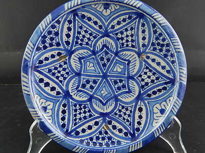 VINTAGE ETNICO PIATTO CERAMICA MAIOLICA MESSICO FATTO AL TORNIO E DIPINTO A MANO