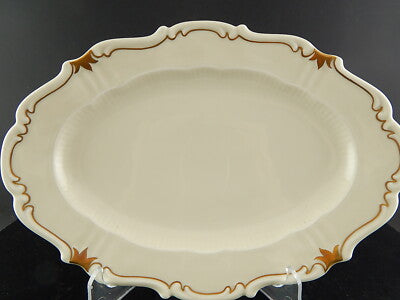 RETRO ROCAILLE VEB REICHENBACH PIATTO PORTATA VASSOIO PORCELLANA BIANCO ORO