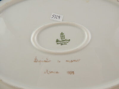 VINTAGE WINTERLING VASSOIO PIATTO OVALE PORTATA PORCELLANA DIPINTO A MANO