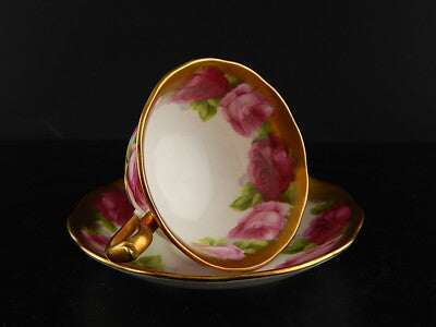 PREZIOSO PORCELLANA ROYAL ALBERT OLD ENGLISH ROSE ORO DUO TAZZA TE'