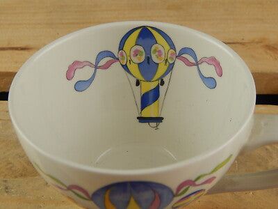 VINTAGE PORCELLANA VILLEROY&BOCH TAZZA DISEGNO MONGOLFIERA