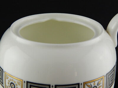 VINTAGE CAFFETTIERA PORCELLANA WEDGWOOD ETRURIA ASIA BLACK PORCELAIN COFFEE POT