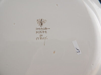 ANTICO 1946 PIATTO PIANO CERAMICA IMOLA TECNICA E DECORO SETTECENTO ITALIANO #13