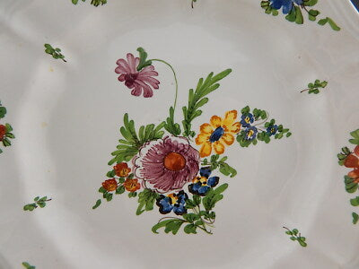 ANTICO 1946 PIATTO PIANO CERAMICA IMOLA TECNICA E DECORO SETTECENTO ITALIANO #14