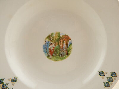 ANTICO RARO PIATTO FINE 1800 ITALIA CERAMICA LOMBARDA ELEFANTINO MADE IN ITALY