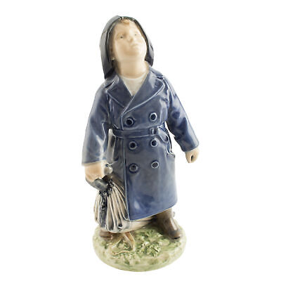 STATUINA PORCELLANA ROYAL COPENHAGEN "Bambino con Ombrello" 3556 ORIGINALE PRIMA