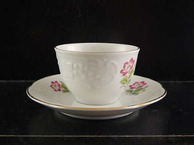 VINTAGE ELEGANTE SET 6 TAZZINE CAFFÈ PORCELLANA RICHARD GINORI ROSA CANINA