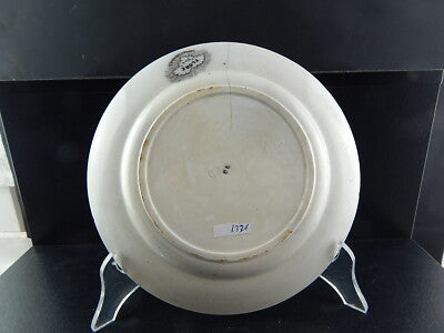 ANTICO PIATTO CERAMICA SARREGUEMINES U&C COLLEZIONE FLORE 1800 ART NOUVEAU #1331