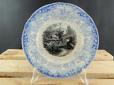 ANTICO PIATTO CERAMICA COLLEZIONE SATIRICO SARREGUEMINES FRANCIA FINE 1800