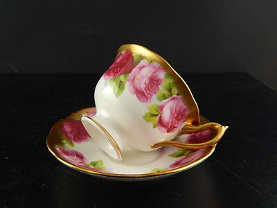 PREZIOSO PORCELLANA ROYAL ALBERT OLD ENGLISH ROSE ORO DUO TAZZA TE'