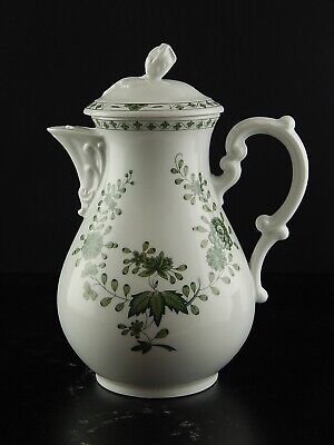 VINTAGE CAFFETTIERA PREZIOSA PORCELLANA HUTSCHENREUTHER SCHLOSSGARTEN VERDE